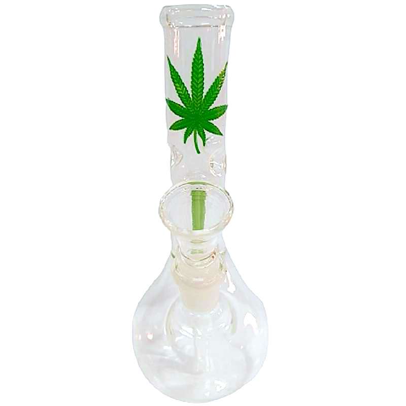 GLASS BONG WITH GREEN INTERCOOLER 19 CM | 30MM Ø